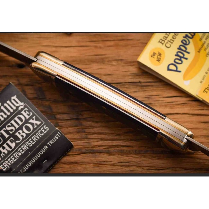 Couteau Rough Ryder Patriot Canoe Lames Spear Point/Pen Acier 440A Manche Polymère Bleu RR2029 - Livraison Gratuite