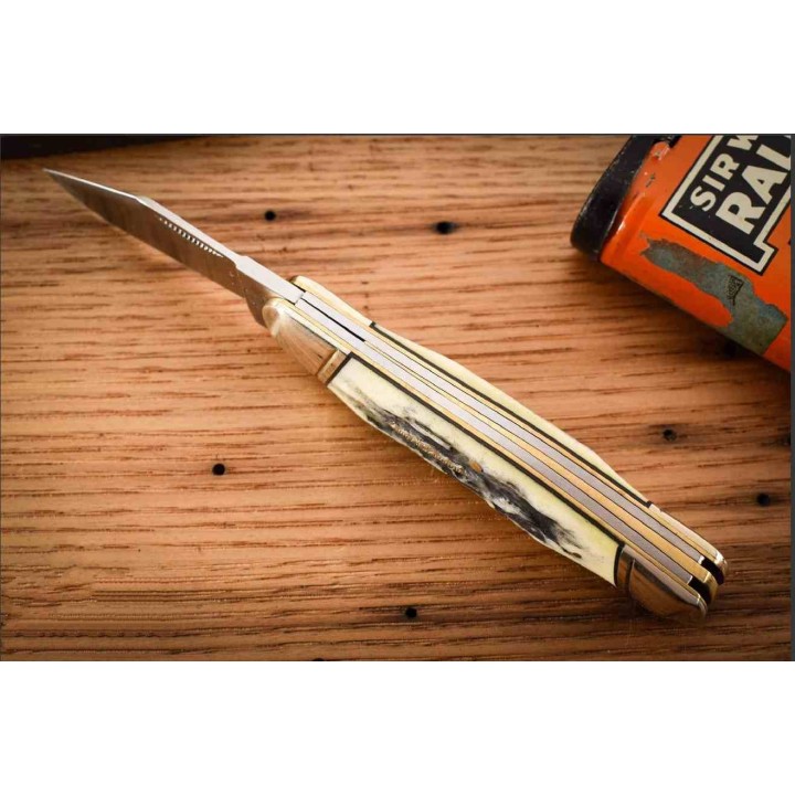 Couteau Rough Ryder Large Swayback Whittler Lames Acier 440 Manche Os Cerfé Slip Joint RR2575 - Livraison Gratuite