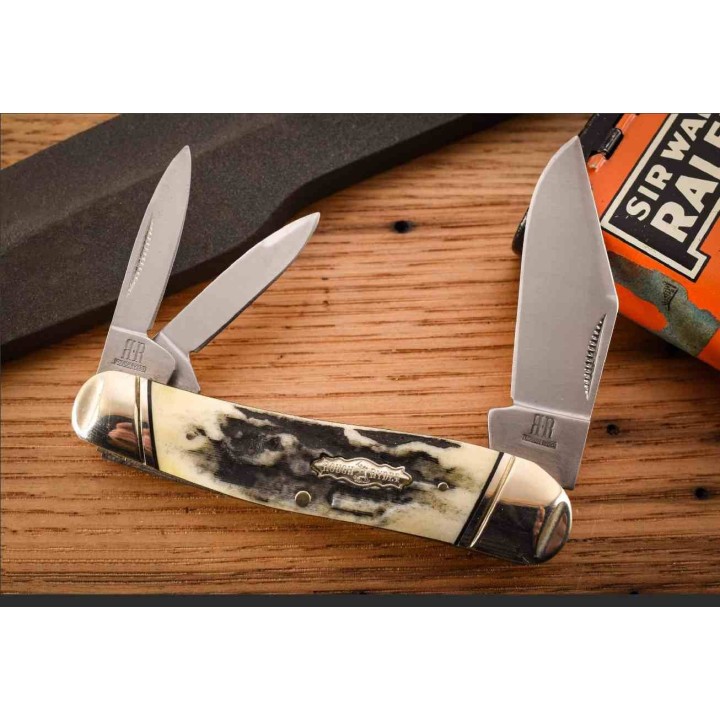 Couteau Rough Ryder Large Swayback Whittler Lames Acier 440 Manche Os Cerfé Slip Joint RR2575 - Livraison Gratuite