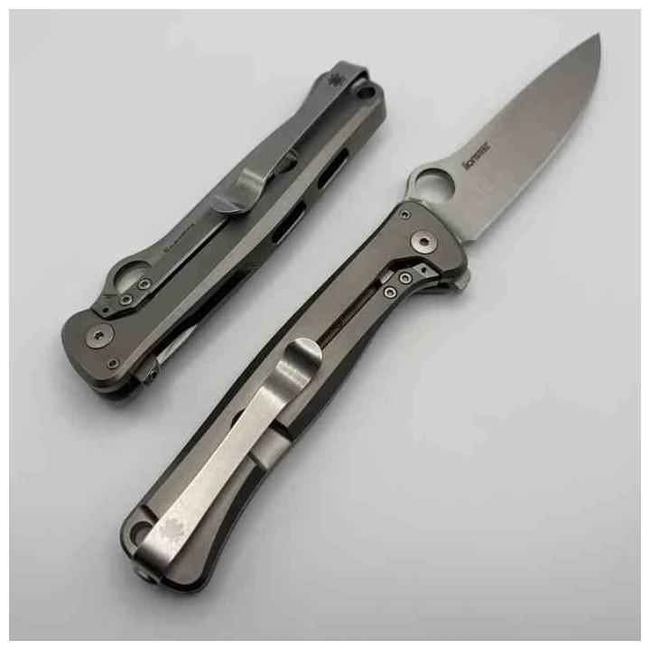 Couteau Spyderco Slym RIL Lame Acier M390 Manche Titane & FatCarbon Dark Matter Framelock Italy SC271TIP - Livraison Gratuite