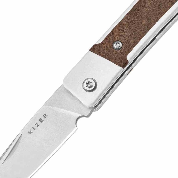 Couteau Kizer Little Grand Lame Acier Nitro-V Manche Alu/Mkuruti Slip Joint KIV2670A1 - Livraison Gratuite