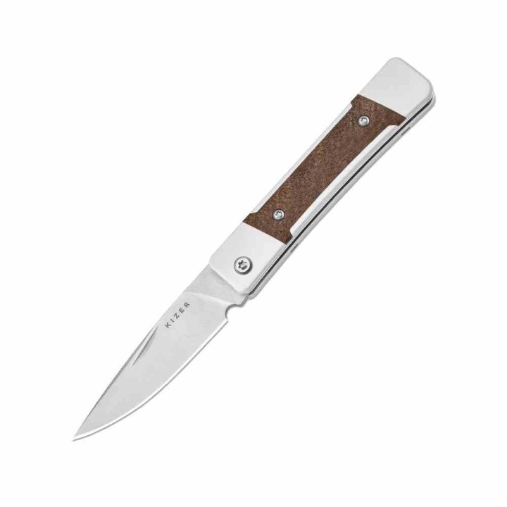 Couteau Kizer Little Grand Lame Acier Nitro-V Manche Alu/Mkuruti Slip Joint KIV2670A1 - Livraison Gratuite