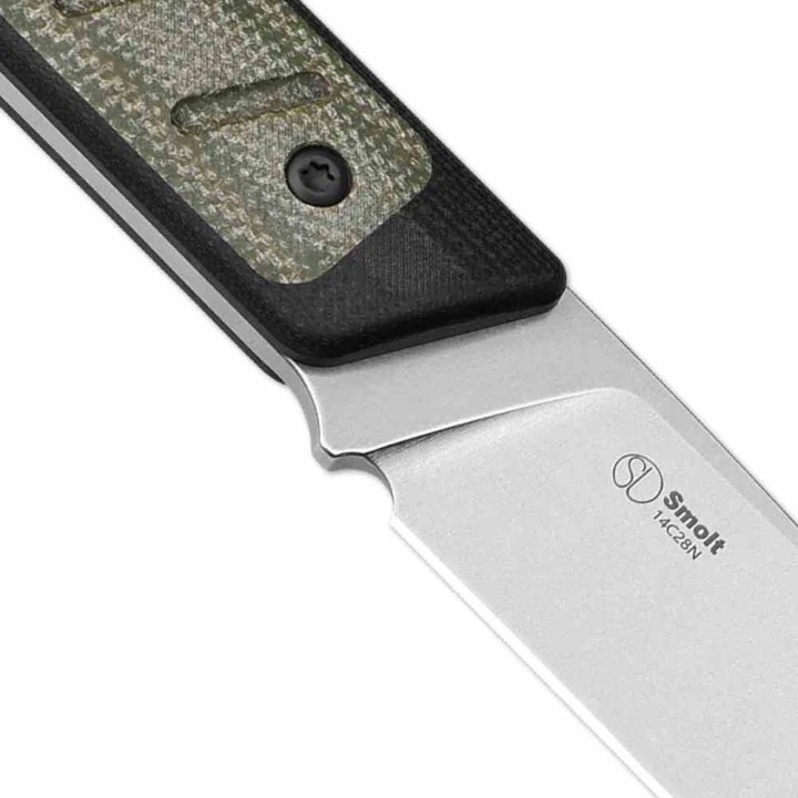 Couteau Kizer Smolt Lame Acier 14C28N Manche G10 Noir et Micarta Green Etui Kydex KI1063A6 - Livraison Gratuite