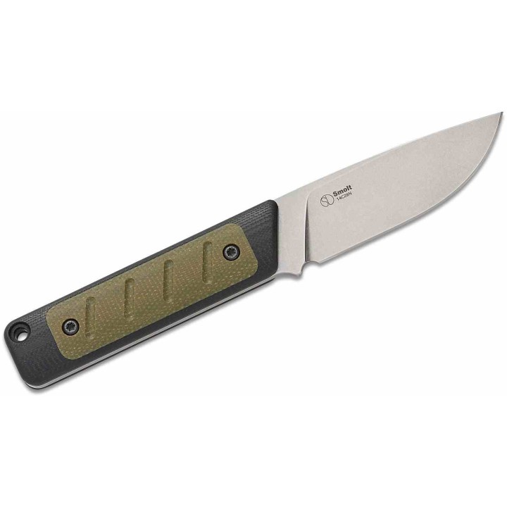 Couteau Kizer Smolt Lame Acier 14C28N Manche G10 Noir et Micarta Green Etui Kydex KI1063A6 - Livraison Gratuite