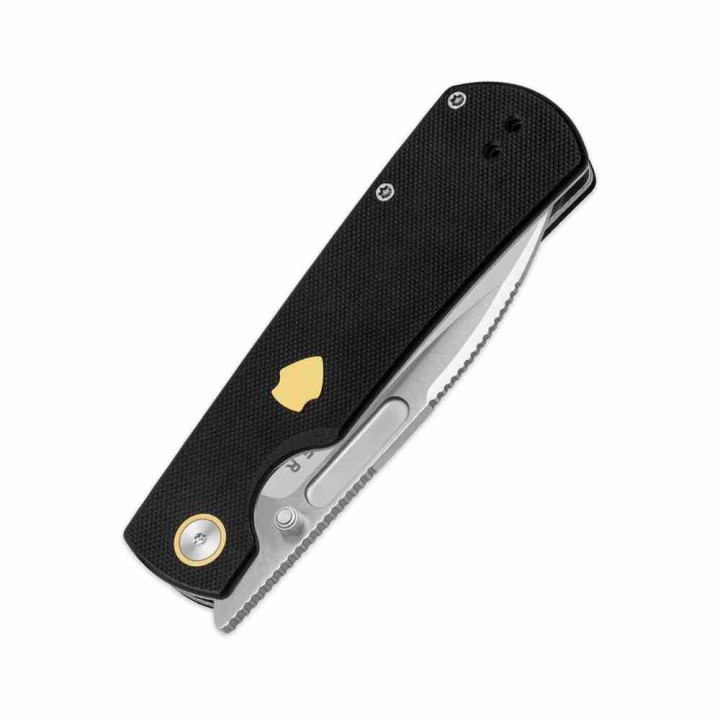Couteau Kizer Retro Lame Acier Nitro-V Manche G10 Black et Laiton KIVT Linerlock Clip KIV4726A2 - Livraison Gratuite