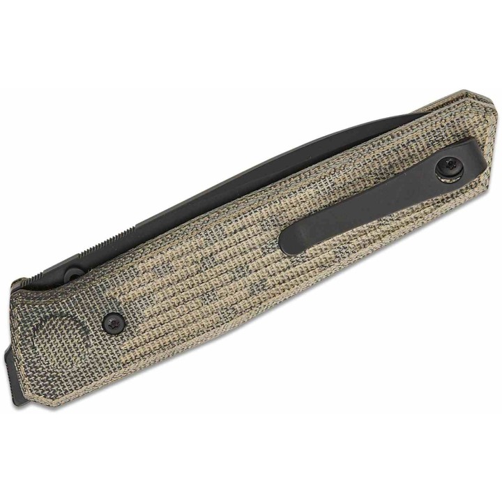 Couteau Reate Knives PL-6 Green/Black Lame Acier Nitro-V Blk Manche Micarta Pivot Lock Clip REA188 - Livraison Gratuite