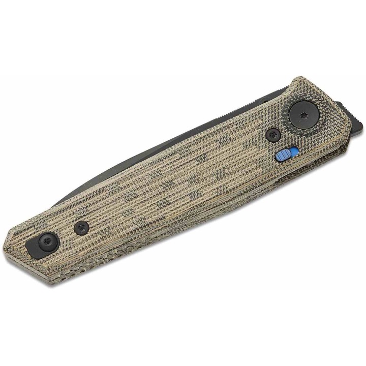 Couteau Reate Knives PL-6 Green/Black Lame Acier Nitro-V Blk Manche Micarta Pivot Lock Clip REA188 - Livraison Gratuite