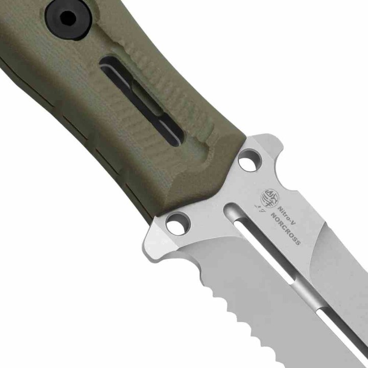 Couteau Kizer Norcross Spear Point Lame Acier Nitro-V Manche G10 Olive Green Etui Kydex KIZXFB01A4 - Livraison Gratuite