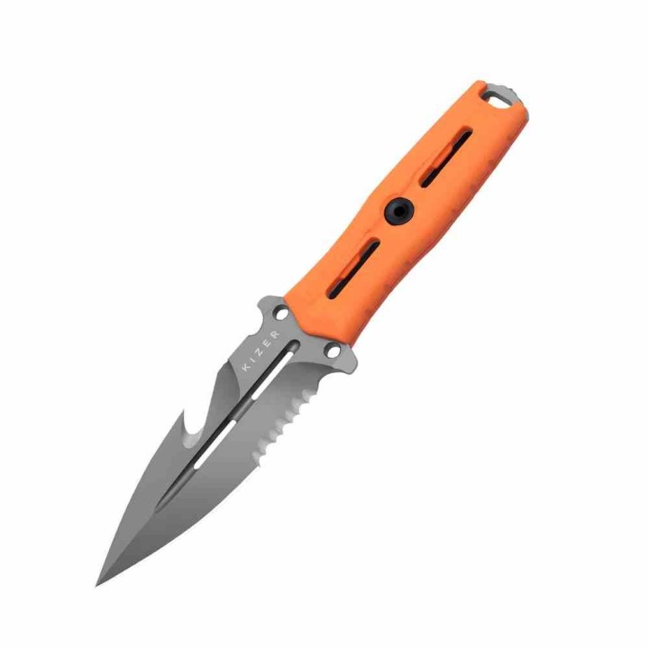 Couteau Kizer Norcross Spear Point Lame Acier Nitro-V Manche G10 Orange Etui Kydex KIZXFB01A5 - Livraison Gratuite
