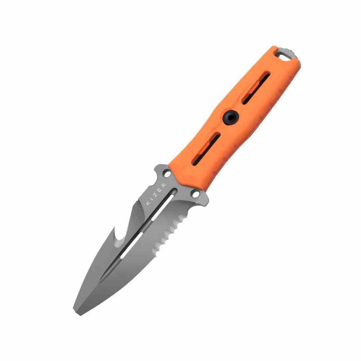 Couteau Kizer Norcross Spear Point Lame Acier Nitro-V Manche G10 Orange Etui Kydex KIZXFB01A6 - Livraison Gratuite