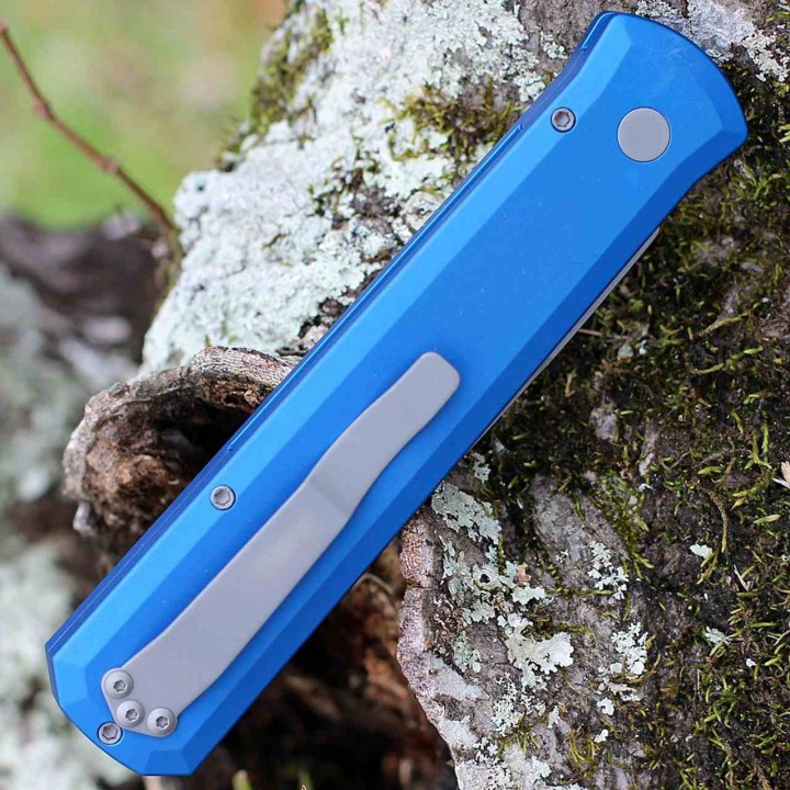Couteau Automatique Pro-Tech 920 Godfather Blue AUTO Lame Acier 154CM Manche Alu USA PTK920BLUE - Livraison Gratuite