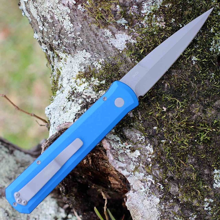 Couteau Automatique Pro-Tech 920 Godfather Blue AUTO Lame Acier 154CM Manche Alu USA PTK920BLUE - Livraison Gratuite