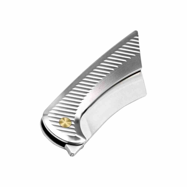 Couteau Pliant Kizer Dawn Silver Sheepsfoot Lame Acier CPM S35VN Manche Titane Frame Lock KI3673A2 - Livraison Gratuite