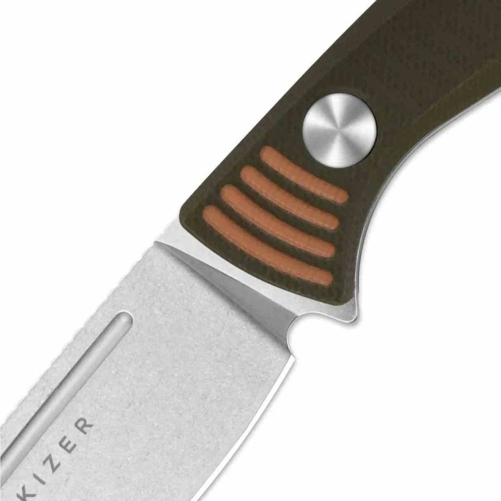 Couteau Kizer Evenki 1 Drop Point Lame Acier AEB-L Manche G10 Green Etui Kydex KI1097A1 - Livraison Gratuite