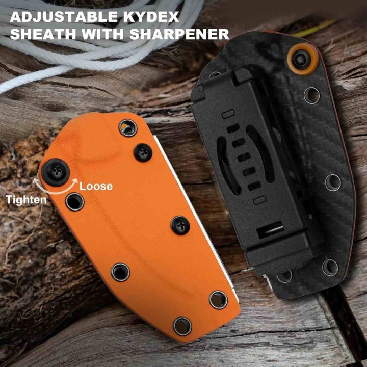 Couteau Kizer Evenki 2 Drop Point Lame Acier AEB-L Manche G10 Orange/Black Etui Kydex KI1098A1 - Livraison Gratuite
