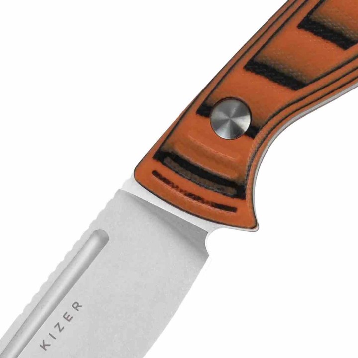 Couteau Kizer Evenki 2 Drop Point Lame Acier AEB-L Manche G10 Orange/Black Etui Kydex KI1098A1 - Livraison Gratuite