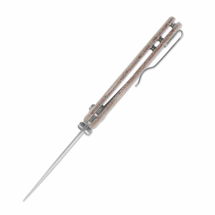 Couteau Pliant Kizer Drop Bear 2 Button Lock Clip Point Lame Acier Nitro-V Micarta Naturel KIV36192CC1 - Livraison Gratuite