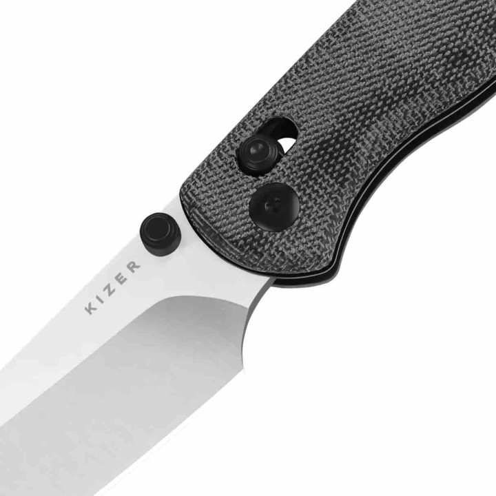 Couteau Pliant Kizer Drop Bear 2 Clutch Lock Sheepsfoot Lame Acier Nitro-V Manche Micarta Noir KIV36192KS1 - Livraison Gratuite