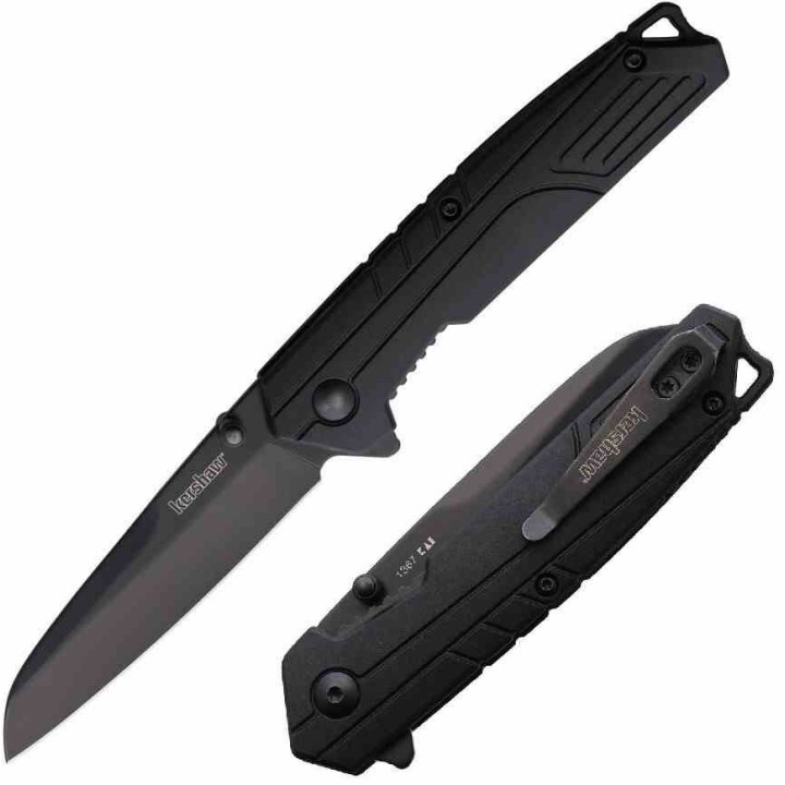 Couteau Kershaw Fiber A/O Sheepsfoot Lame Acier 8Cr13MoV Manche FRN Noir Liner Lock Clip KS1367 - Livraison Gratuite