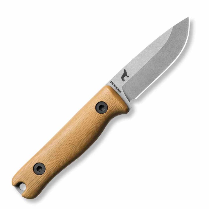 Couteau Reiff Knives F3 Drop Point Lame Acier CPM MagnaCut Manche G10 Tan Etui Cuir USA REKF3D11CTBL Livraison Gratuite