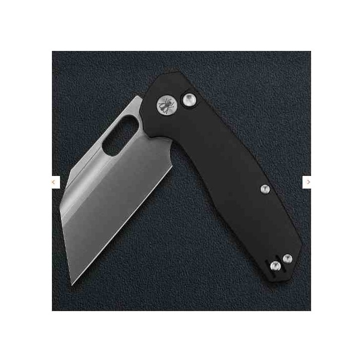 Couteau Ironfly YOLO Wharncliffe Lame Acier 14C28N Manche G10 Noir Button Lock KIVT IFVF02BK -  Livraison Gratuite