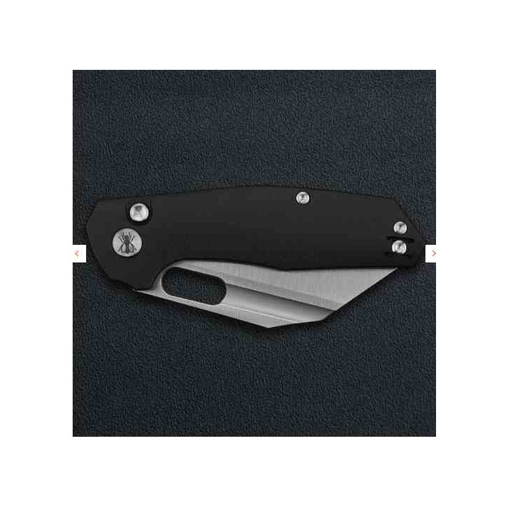Couteau Ironfly YOLO Wharncliffe Lame Acier 14C28N Manche G10 Noir Button Lock KIVT IFVF02BK -  Livraison Gratuite