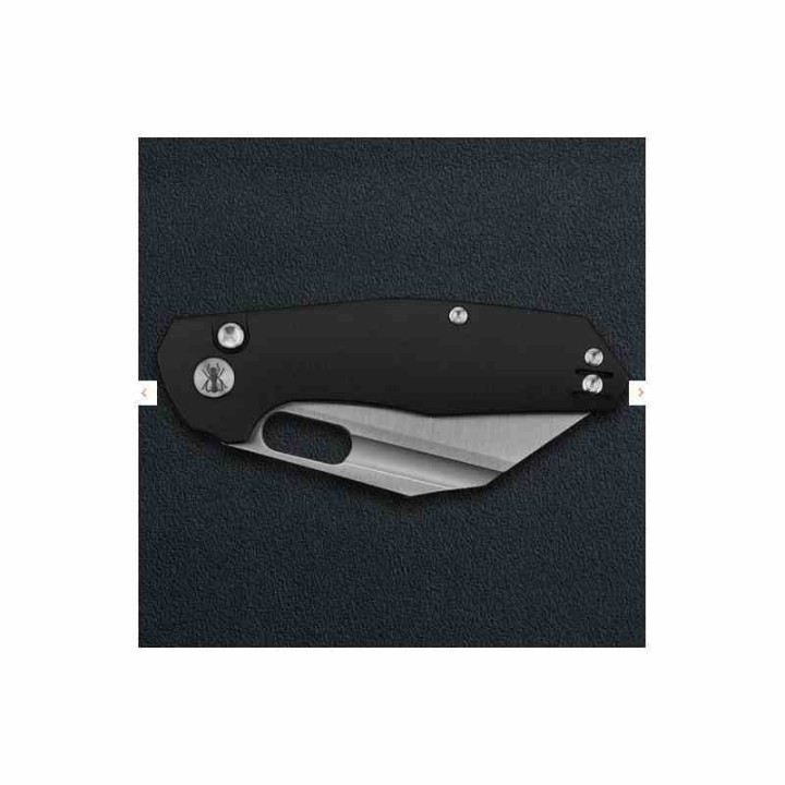 Couteau Ironfly YOLO Wharncliffe Lame Acier 14C28N Manche G10 Noir Button Lock KIVT IFVF02BK -  Livraison Gratuite