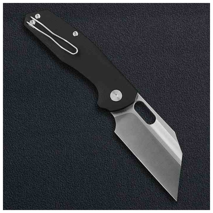 Couteau Ironfly YOLO Wharncliffe Lame Acier 14C28N Manche G10 Noir Button Lock KIVT IFVF02BK -  Livraison Gratuite