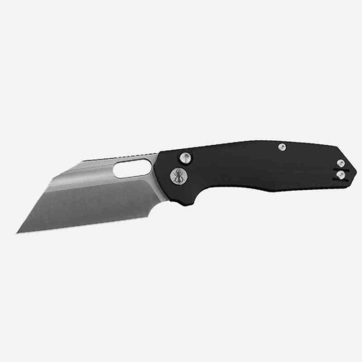 Couteau Ironfly YOLO Wharncliffe Lame Acier 14C28N Manche G10 Noir Button Lock KIVT IFVF02BK -  Livraison Gratuite