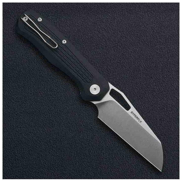 Couteau Ironfly SYPERFLY Black Lame Acier 14C28N Manche G10 KIVT Linerlock Clip IFVF03BK -  Livraison Gratuite