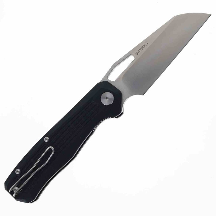 Couteau Ironfly SYPERFLY Black Lame Acier 14C28N Manche G10 KIVT Linerlock Clip IFVF03BK -  Livraison Gratuite