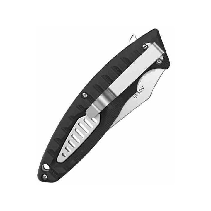 Couteau Diafire Regatta Lame Acier AUS-10A Manche G10 Noir Linerlock Clip DFA105701 - Livraison Gratuite