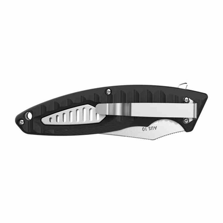 Couteau Diafire Regatta Lame Acier AUS-10A Manche G10 Noir Linerlock Clip DFA105701 - Livraison Gratuite