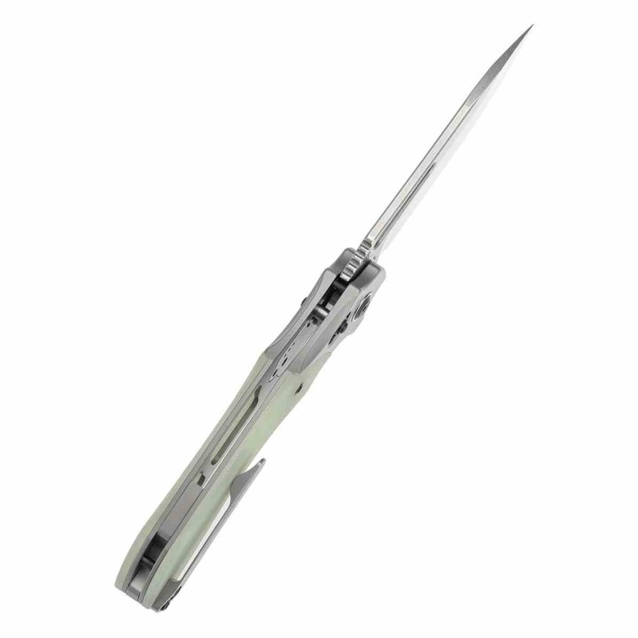 Couteau Kansept Quasar Jade Lame Acier 154CM Manche G10 Cross Bar Lock Clip KT1099V1 - Livraison Gratuite