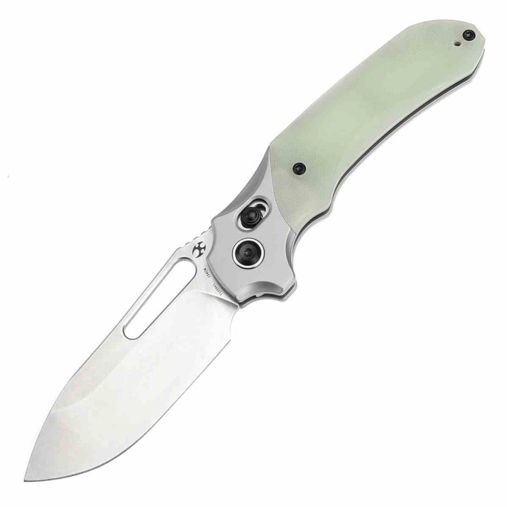 Couteau Kansept Quasar Jade Lame Acier 154CM Manche G10 Cross Bar Lock Clip KT1099V1 - Livraison Gratuite