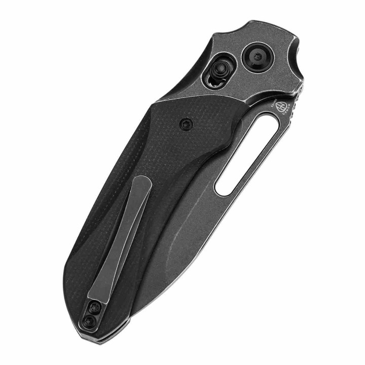 Couteau Kansept Quasar Black Lame Acier 154CM Manche Micarta Cross Bar Lock Clip KT1099V2 - Livraison Gratuite