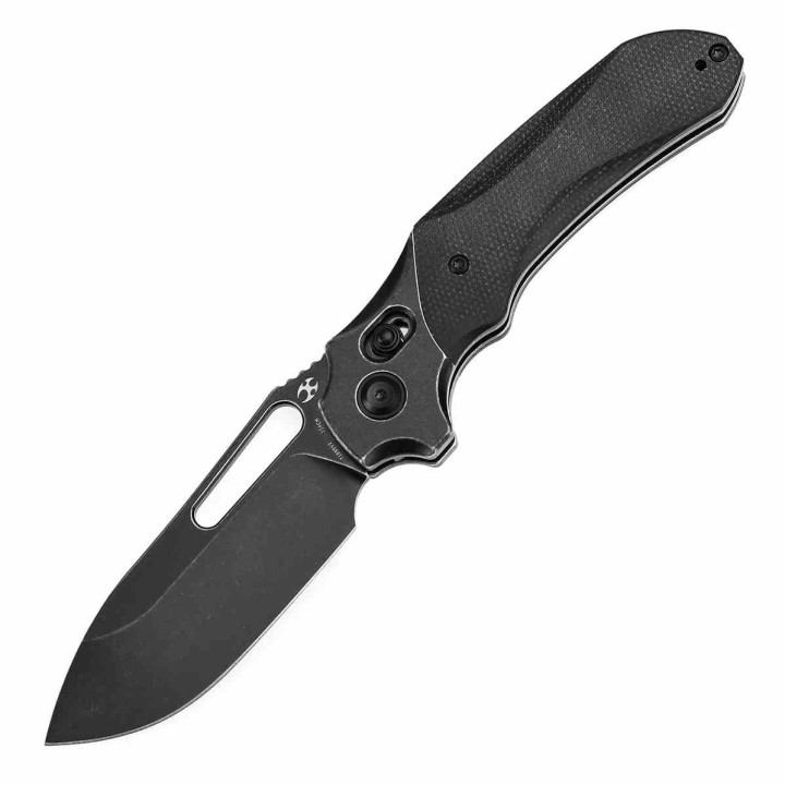 Couteau Kansept Quasar Black Lame Acier 154CM Manche Micarta Cross Bar Lock Clip KT1099V2 - Livraison Gratuite