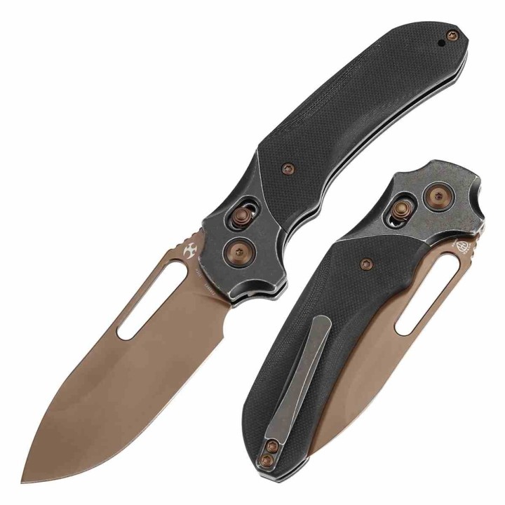 Couteau Kansept Quasar Black Lame Acier 154CM Manche G10 Cross Bar Lock Clip KT1099V3 - Livraison Gratuite