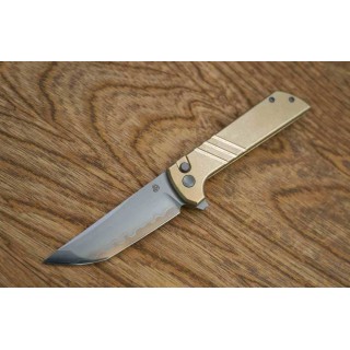 Couteau North Mountain Blade Tanto Lame Acier SLD-Magic SAN MAI Manche Alu Bronze Button Lock NMB2401E - Livraison Gratuite