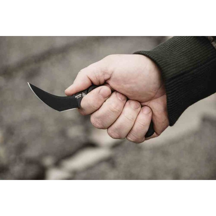 Couteau TOPS Ephyra Trailing Point Lame Acier 1095 Carbone Manche G-10 Noir Etui Kydex USA TPEPH01 - Livraison Gratuite
