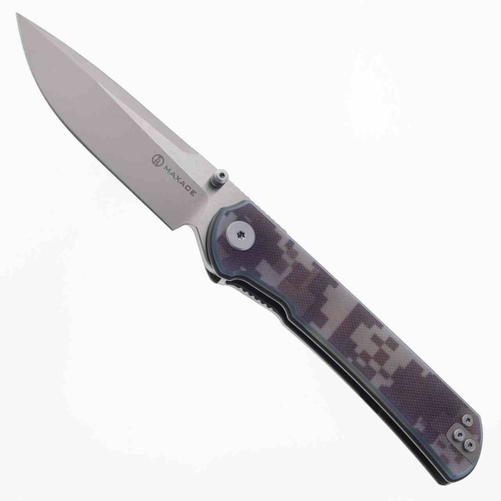 Couteau Maxace Knives Peregrine S Camo Lame Acier 10Cr15CoMoV Manche G-10 Linerlock MAXMM302E - Livraison Gratuite