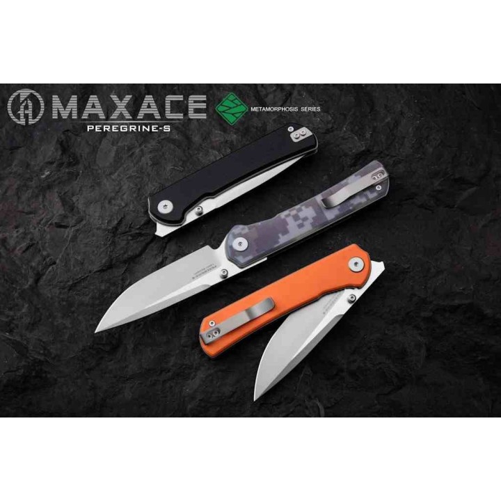 Couteau Maxace Knives Peregrine S Camo Lame Acier 10Cr15CoMoV Manche G-10 Linerlock MAXMM302E - Livraison Gratuite