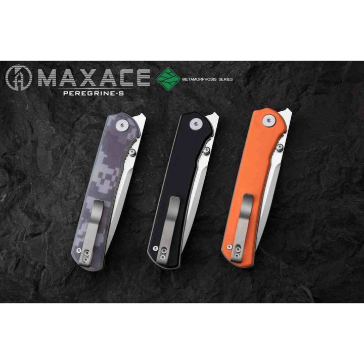 Couteau Maxace Knives Peregrine S Camo Lame Acier 10Cr15CoMoV Manche G-10 Linerlock MAXMM302E - Livraison Gratuite
