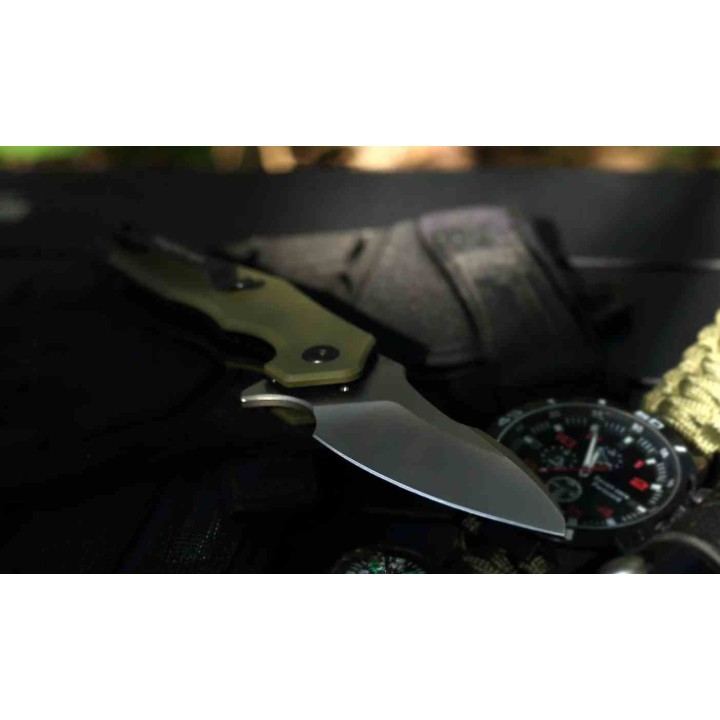 Couteau HIGHTRON Mini Ventura Lame Acier D2 Black Manche G10 Green LinerLock HTK05GRNBS - Livraison Gratuite