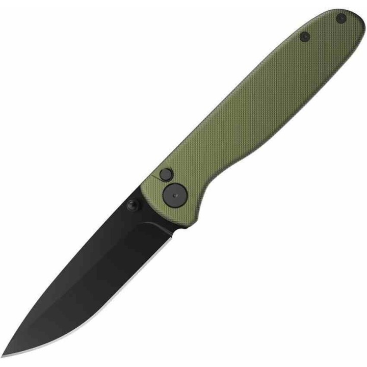 Couteau Outdoor Edge Dirk Green Lame Acier 8Cr13MoV Manche Aluminium Button Lock Clip OEDK1C - Livraison Gratuite