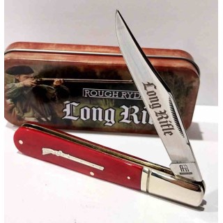 Couteau Rough Ryder Long Rifle Grandaddy Barlow Lame Acier 440 Manche Os Rouge Slip Joint RR2618 - Livraison Gratuite