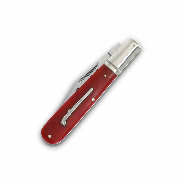Couteau Rough Ryder Long Rifle Grandaddy Barlow Lame Acier 440 Manche Os Rouge Slip Joint RR2618 - Livraison Gratuite