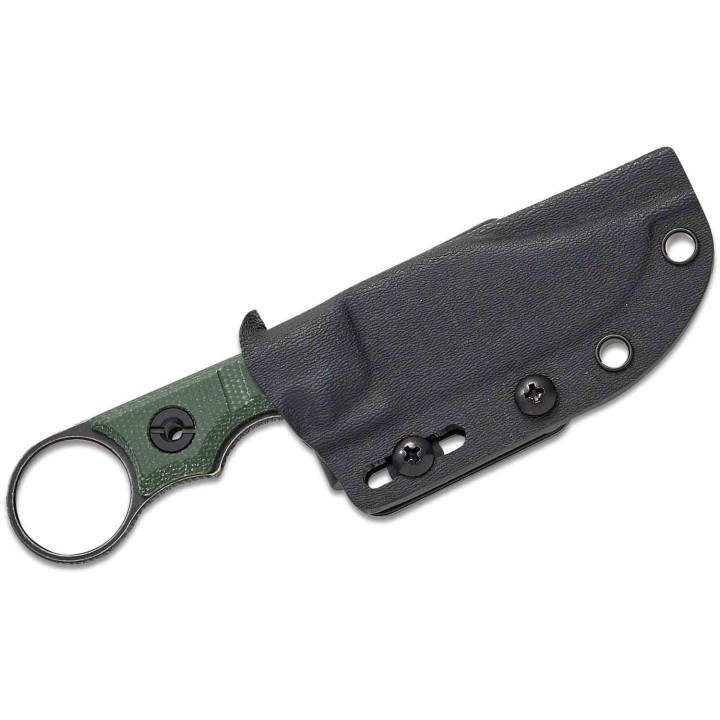 Couteau Vosteed Quokka-O Bowie Green Lame Acier 14C28N Manche Micarta Etui Kydex VOSD0502 - Livraison Gratuite