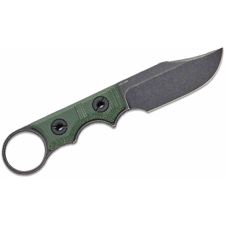 Couteau Vosteed Quokka-O Bowie Green Lame Acier 14C28N Manche Micarta Etui Kydex VOSD0502 - Livraison Gratuite