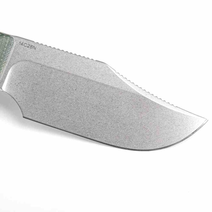 Couteau Vosteed Quokka-O Bowie Green Lame Acier 14C28N Manche Micarta Etui Kydex VOSD0601 - Livraison Gratuite